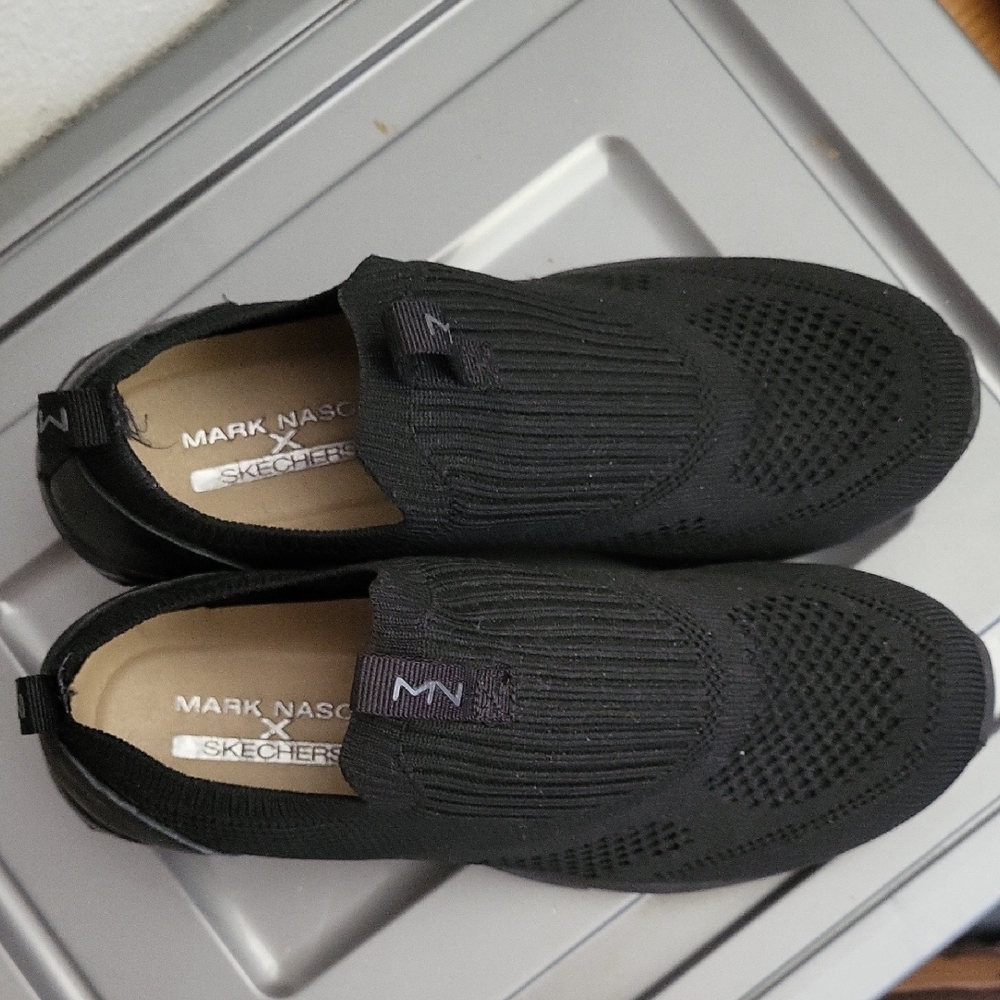 Mark Nason Black Sneakers with Breathable Knit Design